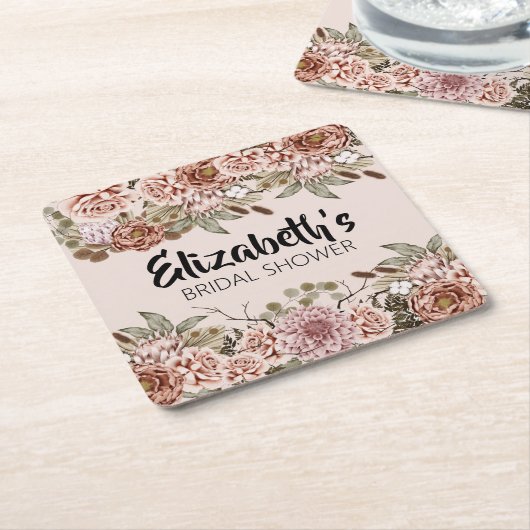 Boho Cotattcore Gezaubertes Hochzeitthema maßgesch Rechteckiger Pappuntersetzer (angewinkelt)