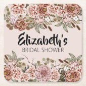 Boho Cotattcore Gezaubertes Hochzeitthema maßgesch Rechteckiger Pappuntersetzer (Vorderseite)