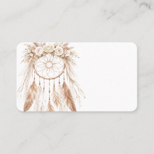 Boho Cottage Shabby Chic Feathers Business Card Visitenkarte (Vorderseite)