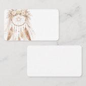 Boho Cottage Shabby Chic Feathers Business Card Visitenkarte (Vorne/Hinten)