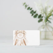 Boho Cottage Shabby Chic Feathers Business Card Visitenkarte (Stehend Vorderseite)