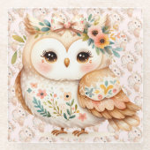 Boho Cottagecore Blütenbauernhof Glasuntersetzer (Vorderseite)