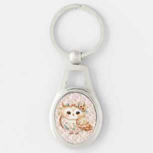 Boho-Cottagecore-Eule-Floral-Farmcore-Charm Schlüsselanhänger