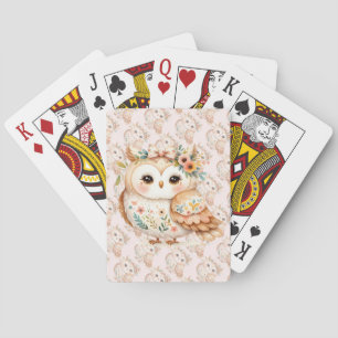 Boho-Cottagecore-Eule-Floral-Farmcore-Charm Spielkarten