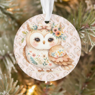 Boho Cottagecore Eule Floral Farmcore Charme Ornament