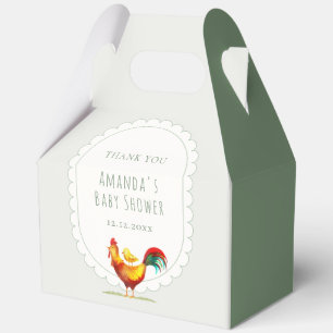 Boho Cottagecore Hahn Küken Baby Shower Geschenkschachtel
