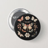 Boho Cottagecore Monarch Butterfly Button (Vorne & Hinten)