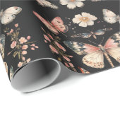Boho Cottagecore Monarch Butterfly Geschenkpapier (Rolleneckpunkt)