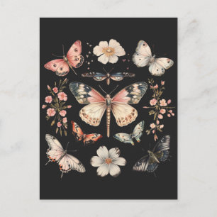Boho Cottagecore Monarch Butterfly Postkarte