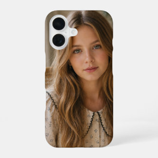Boho Cottagecore Soft Ästhetisches Mädchenporträt iPhone 16 Hülle