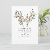 Boho Cotton und Eucalyptus Boho Wedding Foto Save The Date (Stehend Vorderseite)
