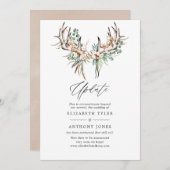 Boho Cotton und Eucalyptus Boho Wedding Update Einladung (Vorne/Hinten)