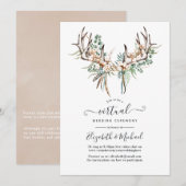 Boho Cotton und Eucalyptus Virtual Wedding Einladung (Vorne/Hinten)