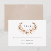 Boho Cotton Wedding RSVP Karte (Vorne/Hinten)