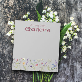 Boho Country Floral daisy Aquarellfarbe graue Note Notizblock