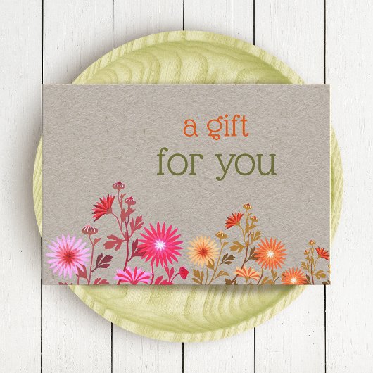 Boho Country Floral Kraft Dankeskarte