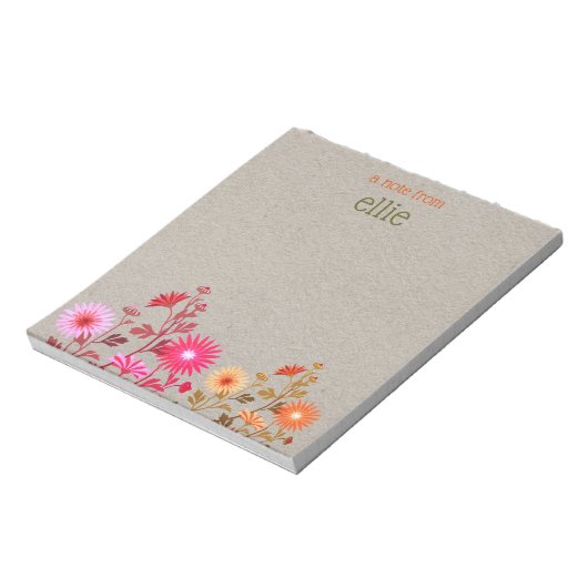 Boho Country Floral Kraft Notizblock (Rotiert)