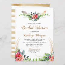 Boho Country Floral Watercolor Arrow Brautparty