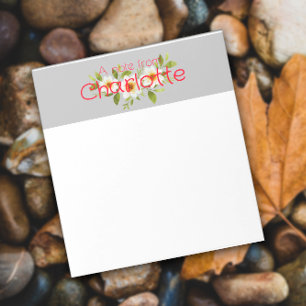 Boho-Country-Floralesign Wasserfarbe grau Notizblock