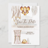 Boho Country Makrame Lichter fether Laterne Save The Date (Vorderseite)