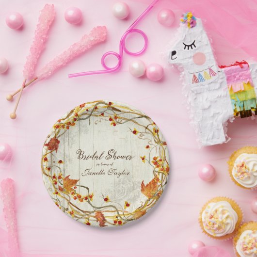 Boho Country Rustic Herbst Brautparty Pappteller (Party)