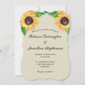 Boho Country Sonnenblumen kurvt Hochzeit Einladung (Vorderseite)