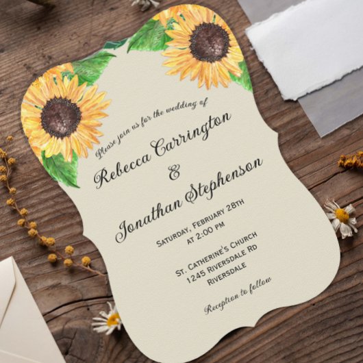 Boho Country Sonnenblumen kurvt Hochzeit Einladung