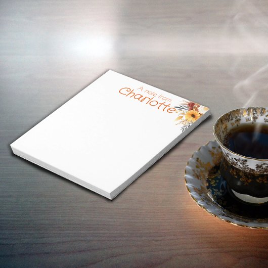 Boho Country Vintag orange Wildblume Aquarell Notizblock