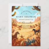 Boho Country Western Baby Shower Einladung (Vorderseite)