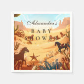 Boho Country Western Baby Shower Serviette (Vorderseite)