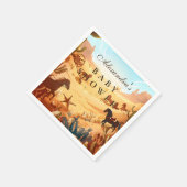 Boho Country Western Baby Shower Serviette (Ecke)