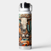 Boho Country Western Guitar Cowgirl Trinkflasche (Hinten)