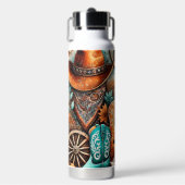 Boho Country Western Guitar Cowgirl Trinkflasche (Vorderseite)