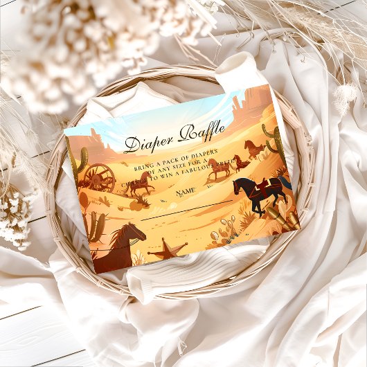 Boho Country Western Windel-Raffle Begleitkarte
