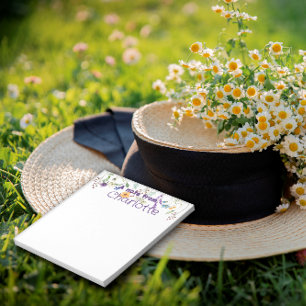 Boho Country Wildblume Aquarell lila Notepad Notizblock