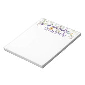 Boho Country Wildblume Aquarell lila Notepad Notizblock (Rotiert)