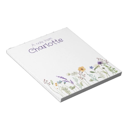 Boho Country Wildblume Aquarell Notepad Notizblock (angewinkelt)