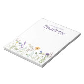 Boho Country Wildblume Aquarell Notepad Notizblock (Rotiert)