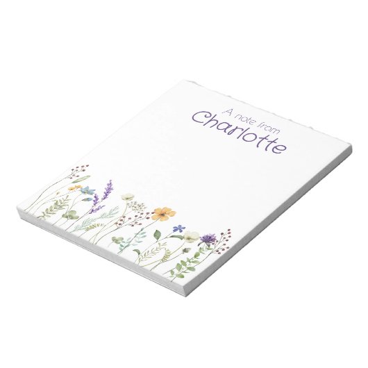 Boho Country Wildblume Aquarell Notepad Notizblock (Rotiert)