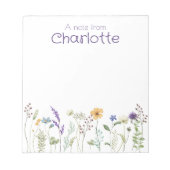 Boho Country Wildblume Aquarell Notepad Notizblock (Vorderseite)