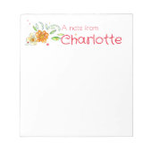 Boho Country Wildblume Aquarell Notizblock (Vorderseite)