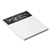 Boho Country Wildblume Aquarell, schwarz Notepad Notizblock (angewinkelt)