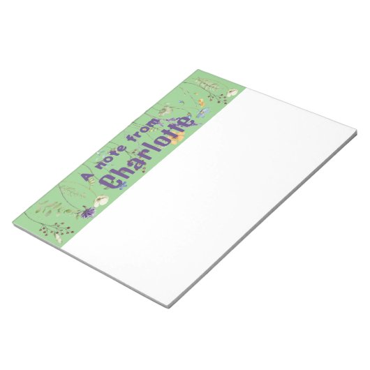 Boho Country Wildblume Aquarellfarbe, grün Notepad Notizblock (angewinkelt)