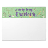 Boho Country Wildblume Aquarellfarbe, grün Notepad Notizblock (Vorderseite)