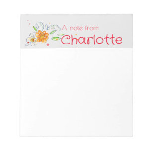 Boho Country Wildflower-Aquarell grau Notizblock