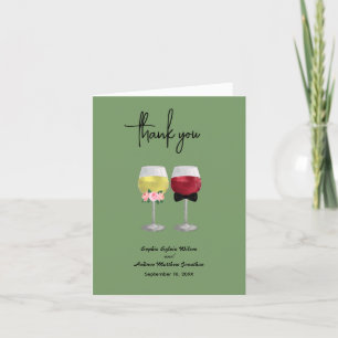 Boho Couple Wine Wedding geklappt Dankeschön Karte
