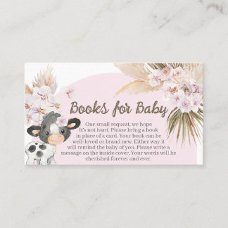 Boho Cow Baby Showbücher für Baby Visitenkarte