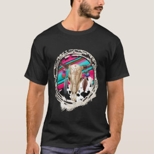 BOHO COW Leopard Cow Muster Serape Druck Cowgirl T-Shirt