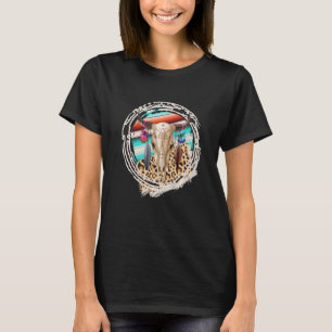 BOHO COW Leopard Kuh Muster Serape Druck Cowgirl T-Shirt