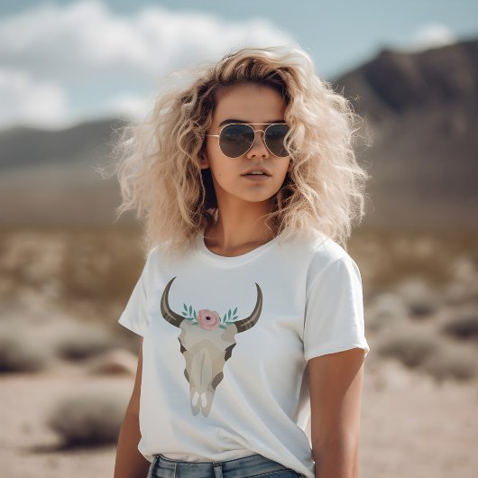 Boho Cow Skull T-Shirt